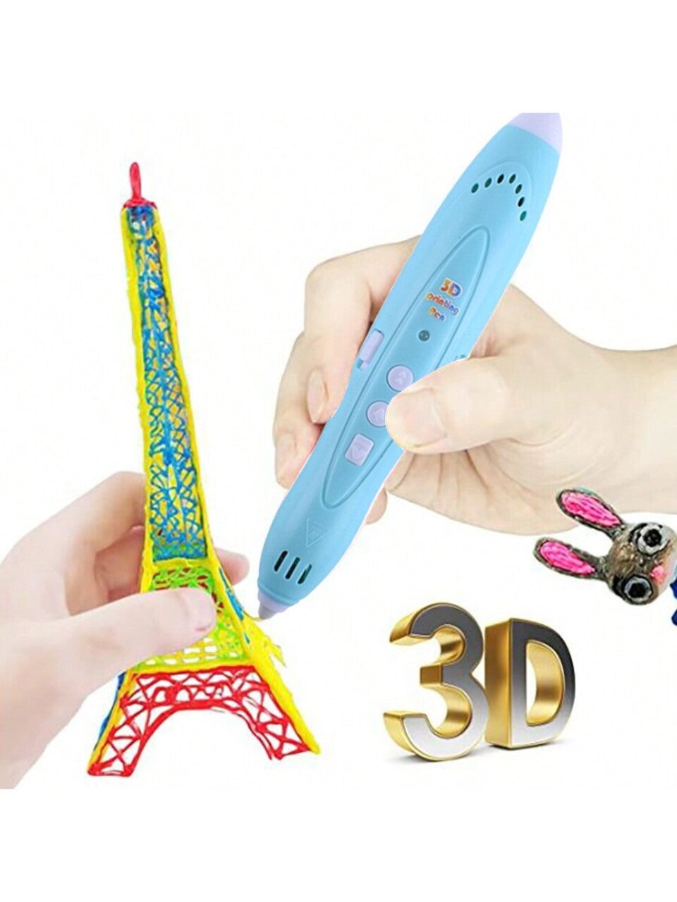Blue Pcl Low Temperature 3D Printing Pen (With 3 Colors 236Inch  Consumables), Usb Charging, Cordless Doodling Tool, Ideal for Students, Diy  Art Lovers, Children, Christmas Gift